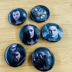 Twilight Set Of 6 Edward Bella And Jacob Buttons Vampire Fan Bella Swan Werewolf